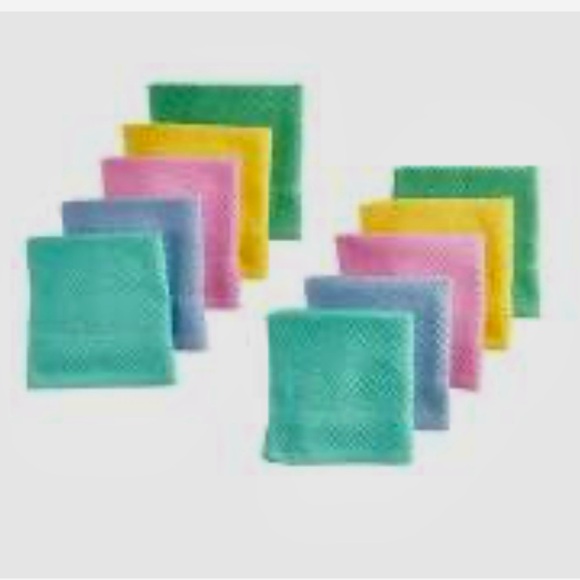 New Kohl’s 10 dish cloths, 10 hand towels pastel cotton kitchen spring colors - Picture 1 of 8